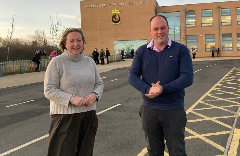 Guy Renner-Thompson at his old high school in Alnwick