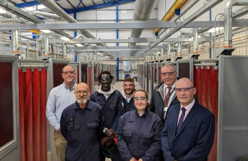 Guy Renner-Thompson and Ian Levy MP at the welding centre 